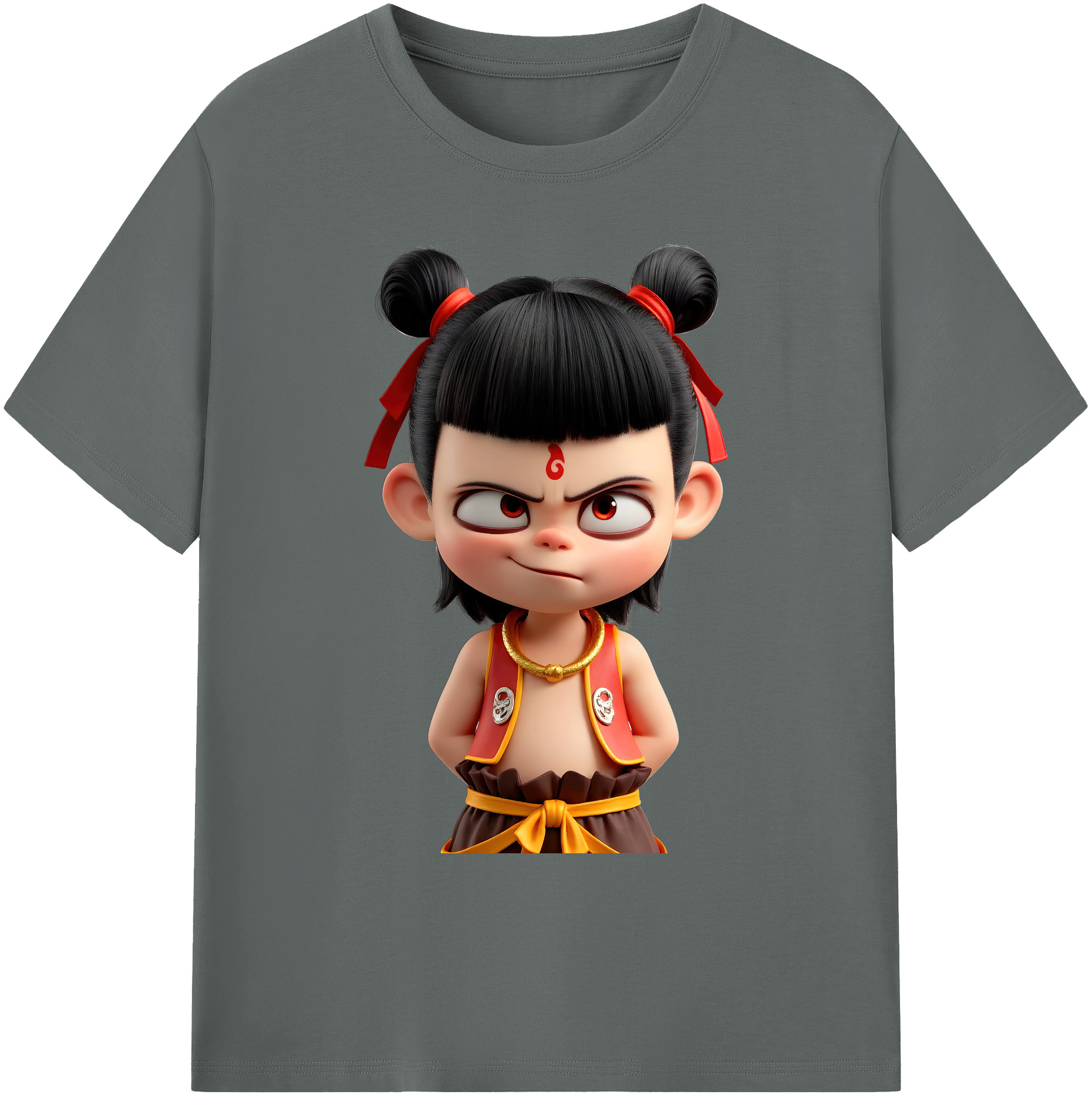 （画像用） Ne Zha 2 ナタ 魔童の大暴れ 綿100％ メンズ半袖Tシャツ｜肌触りやわらか＆通気性